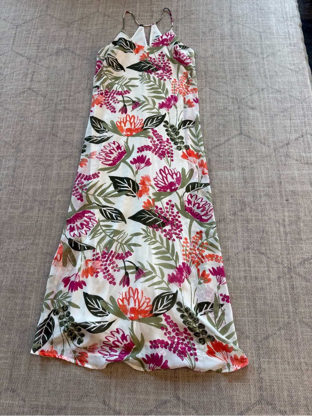 Old Navy Floral Racerback Maxi Dress Small Petite Tropical